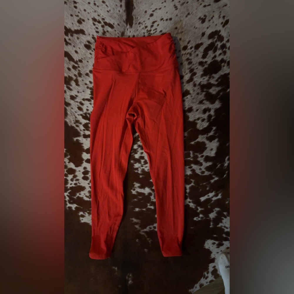 Butter soft High-Waist Performance Leggings Red Size Small